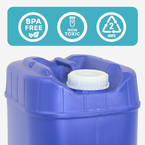 5-Gallon Stackable Water Storage Containers with Lids + Spigot, 20 Gallon (4 Tanks) L2878
