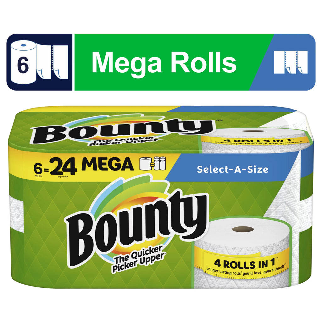 White 6 Mega Rolls Paper Towels C612