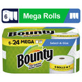 White 6 Mega Rolls Paper Towels C612