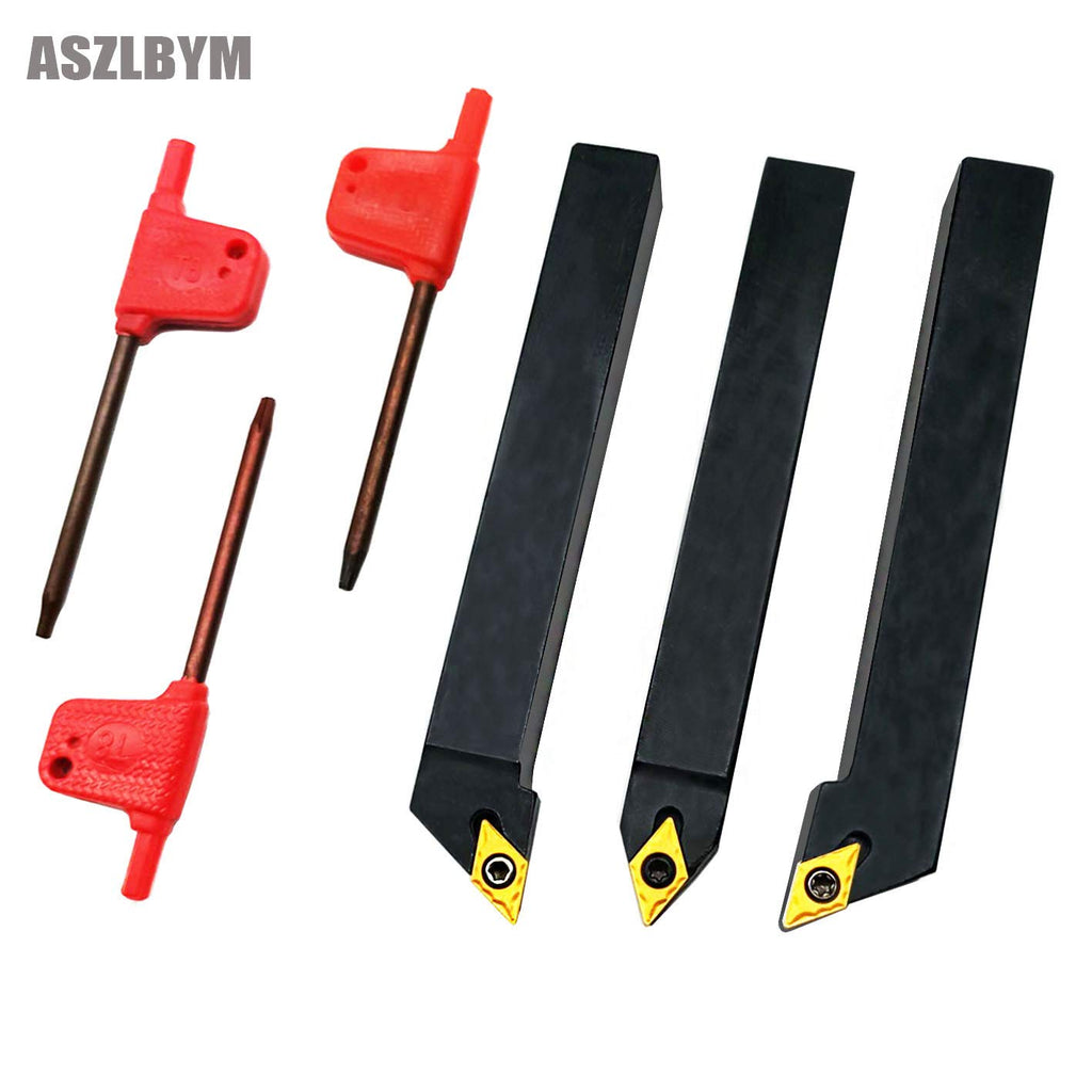 3PCS CNC Lathe Carbide Turning Tools Indexable Holder Set with 3PCS Carbide Turning Insert Y762