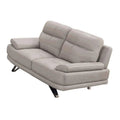 Light Gray Leather Loveseat O858415