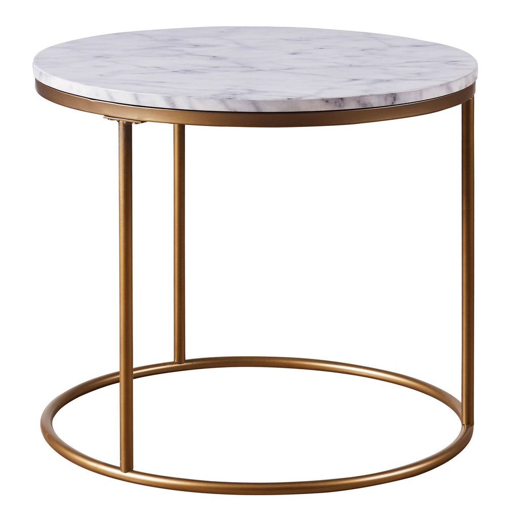 Faux-Marble Round Side Table S71900