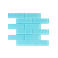 Aqua Blue Glass Mosaic Subway Tile 5 sqft R414573