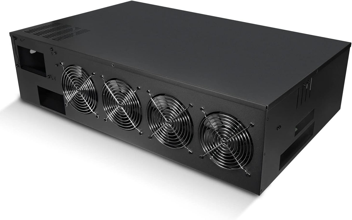 8 Port GPU Mining Case with 4 Cooling Fans Q32446