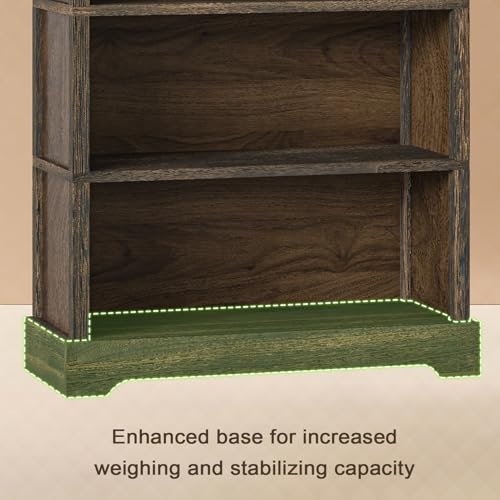 5-Shelf Wood Bookcase 65 Inch Tall Bookshelf D75553