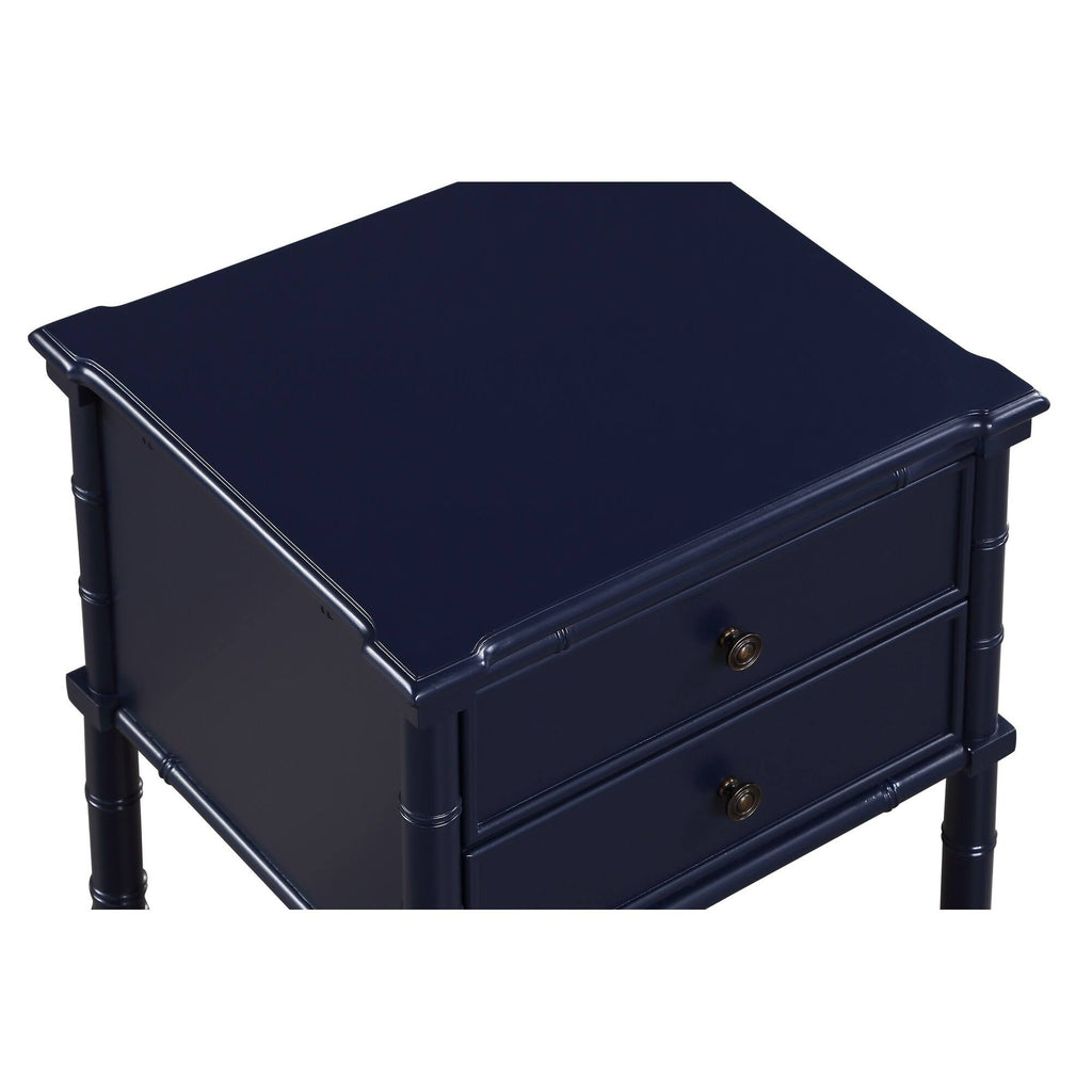 2-Drawer Bamboo Carved Nightstand R17776