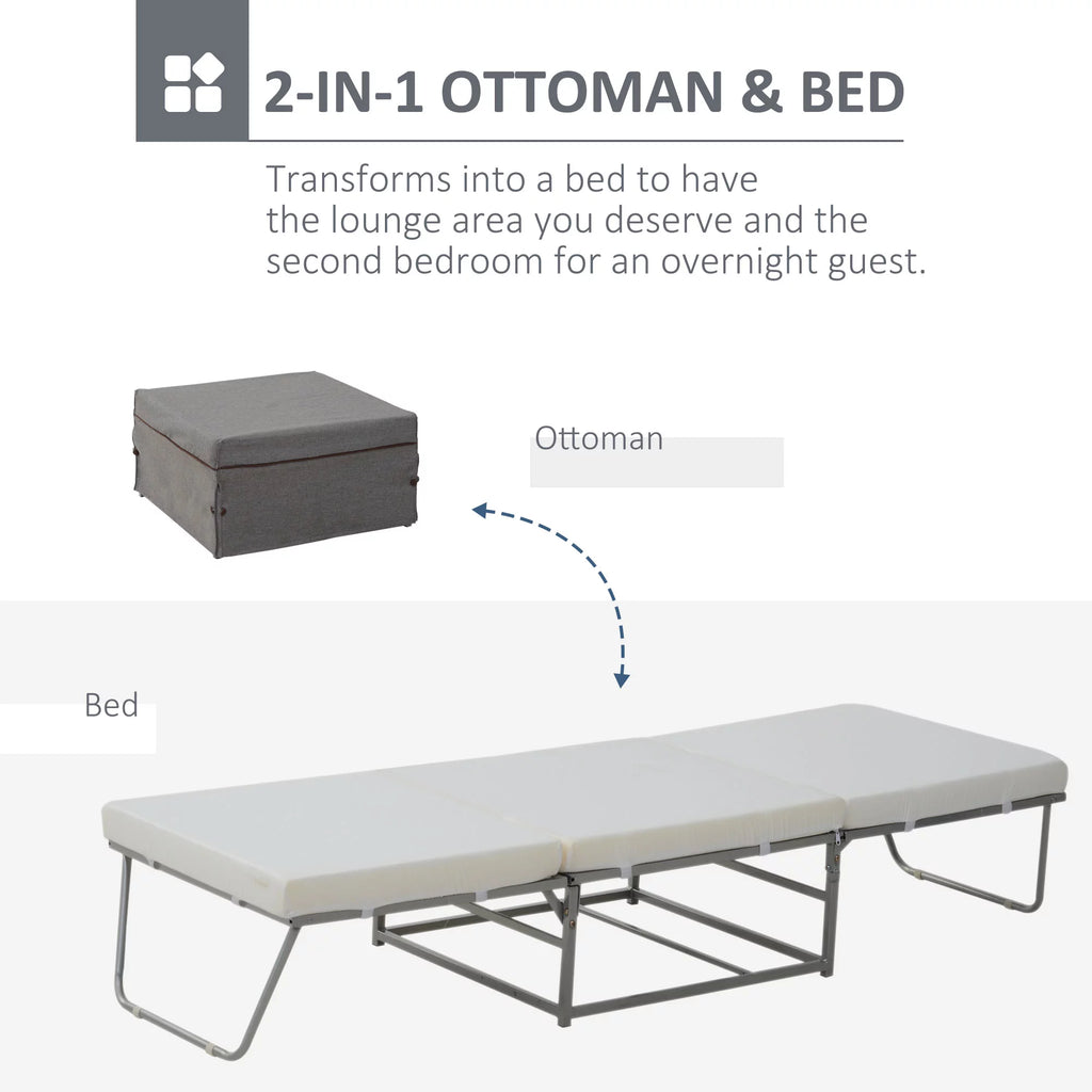 2 In 1 Grey Sofa Bed with Storage S380