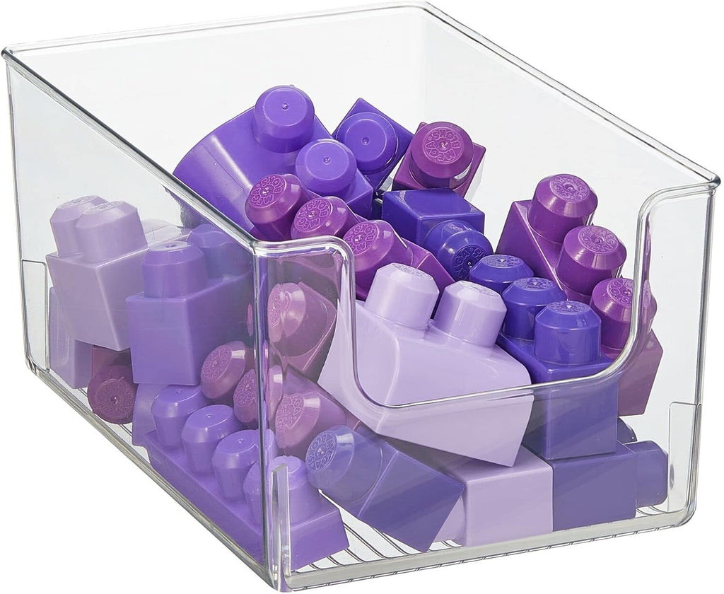 Clear Stackable Plastic Open Front Storage Organizer Bin Basket 4 Pack D12822