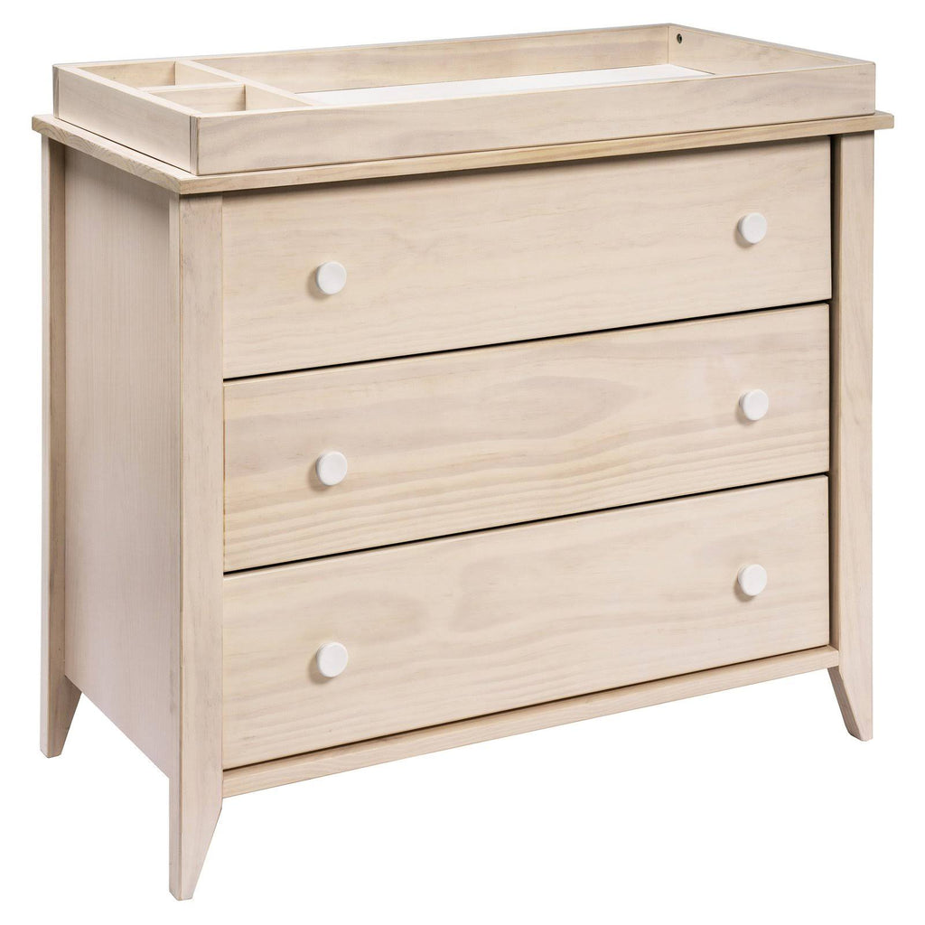 3-Drawer Changer Dresser with Removable Changing Tray Washed Natural White H40444