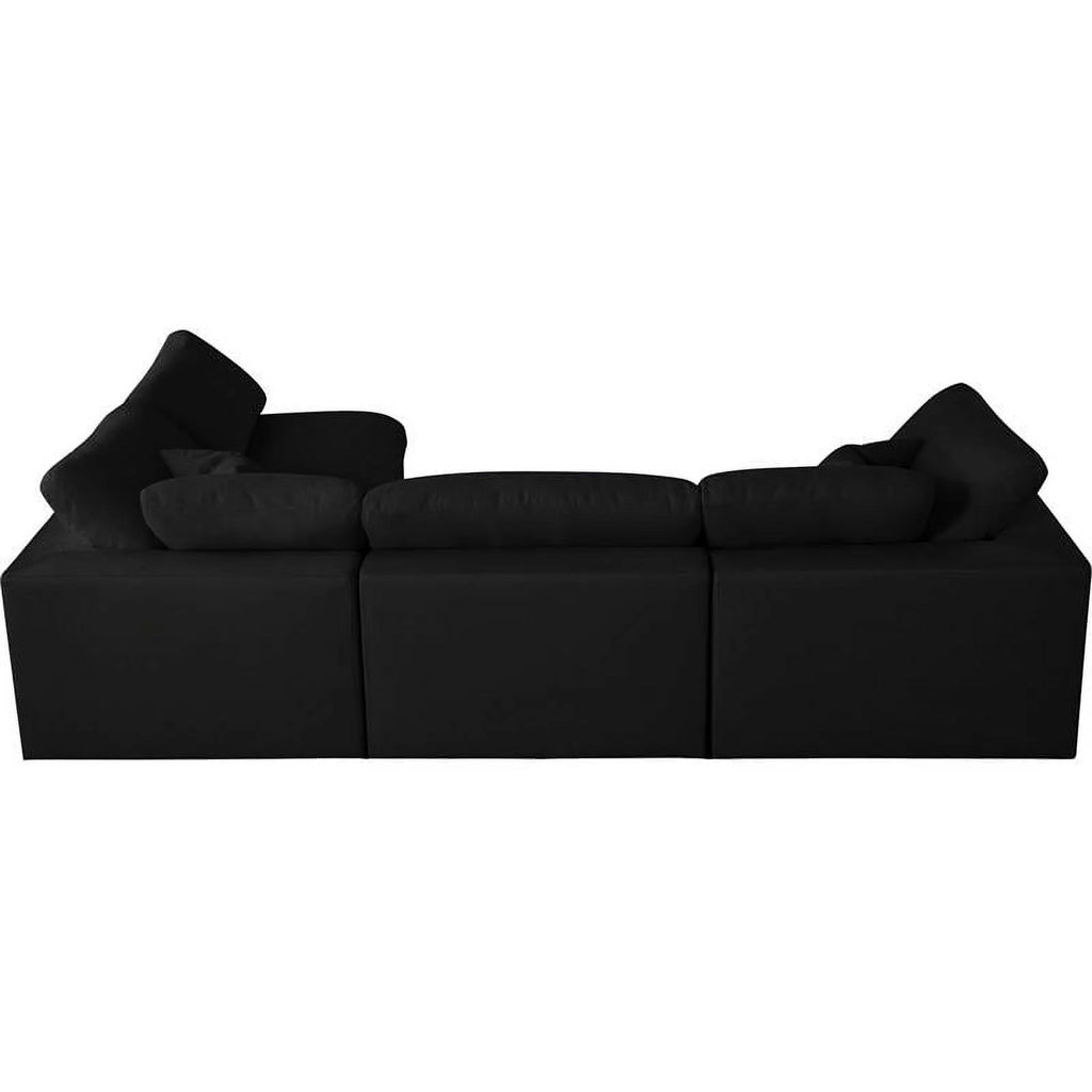 Black Linen Fabric Modular Sectional L604300