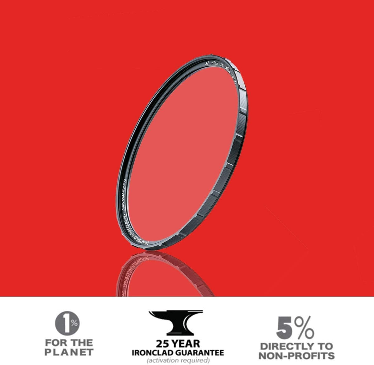 72mm X2 UV Filter for Camera Lenses with Lens Cloth D73746