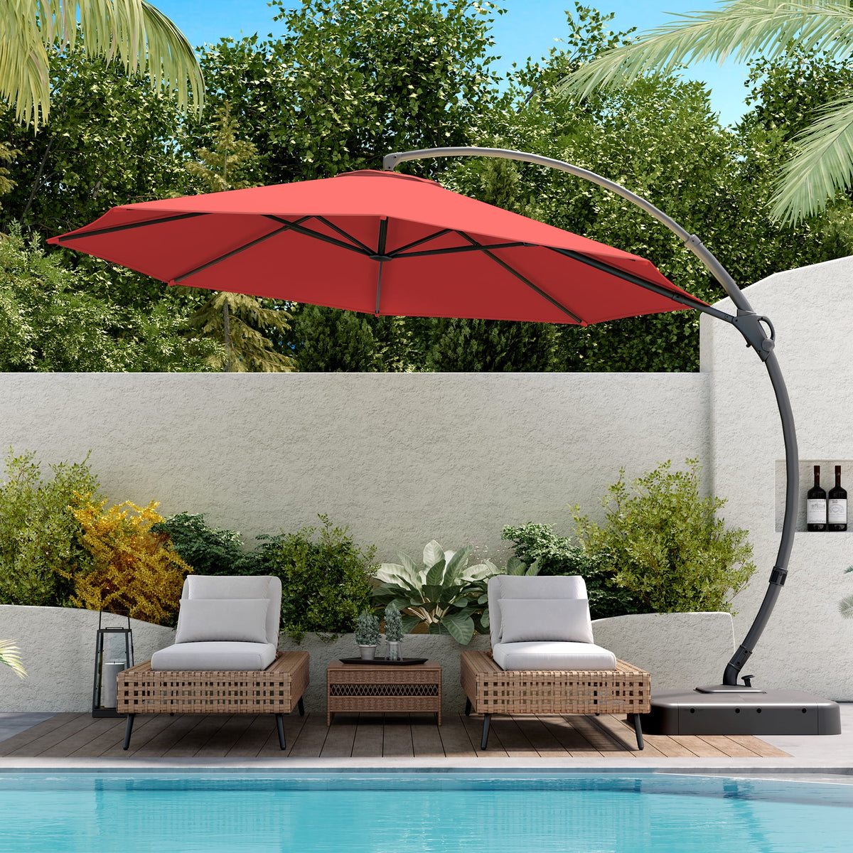 11FT Patio Umbrella with Base Q333