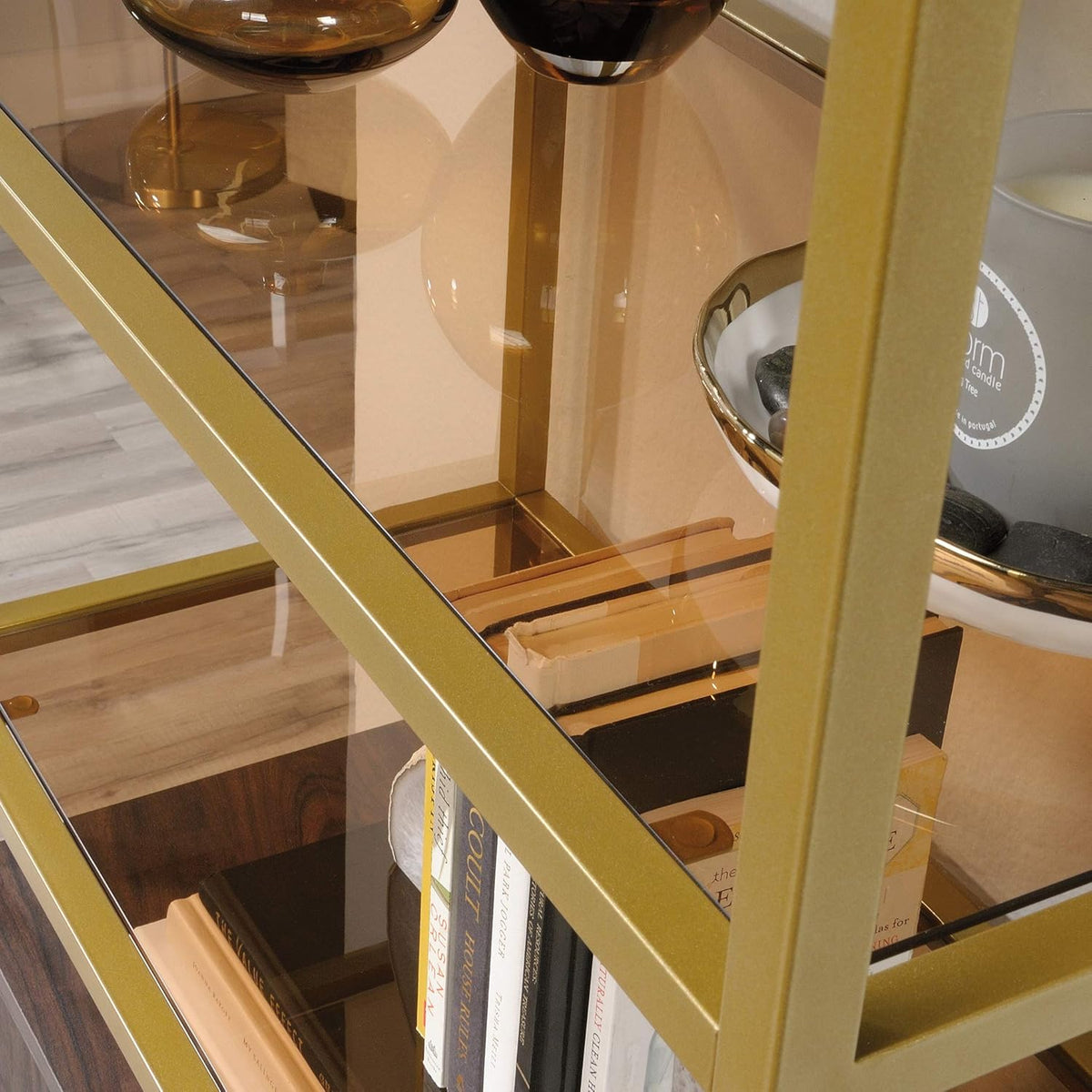 Bookcase with Doors, Rich Walnut Finish Z32155