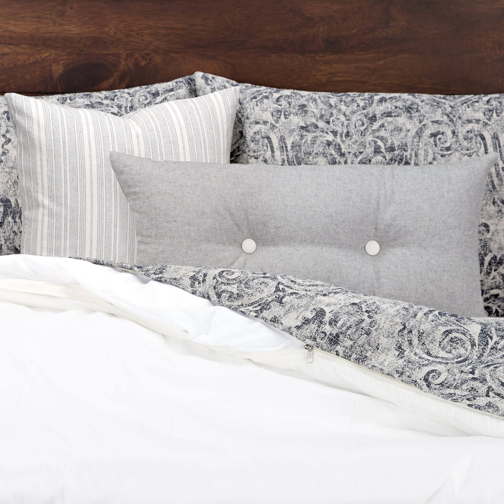 Blue White California King 6 Piece Duvet Cover and Duvet Insert Set R5090