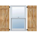 Spaced Board-n-Batten Shutters with Z-Bar, Rough Sawn Western Red Cedar H840