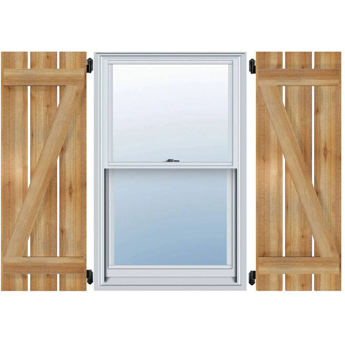 Spaced Board-n-Batten Shutters with Z-Bar, Rough Sawn Western Red Cedar H840