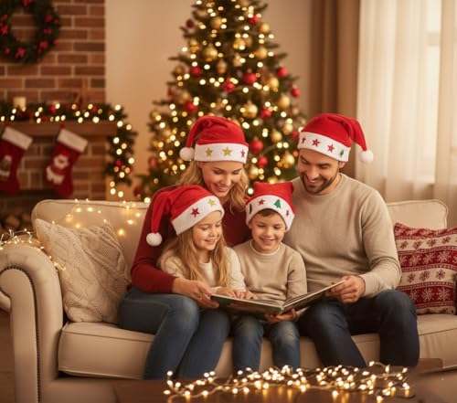 Christmas Santa Hats with Jingle Bell Necklaces U487