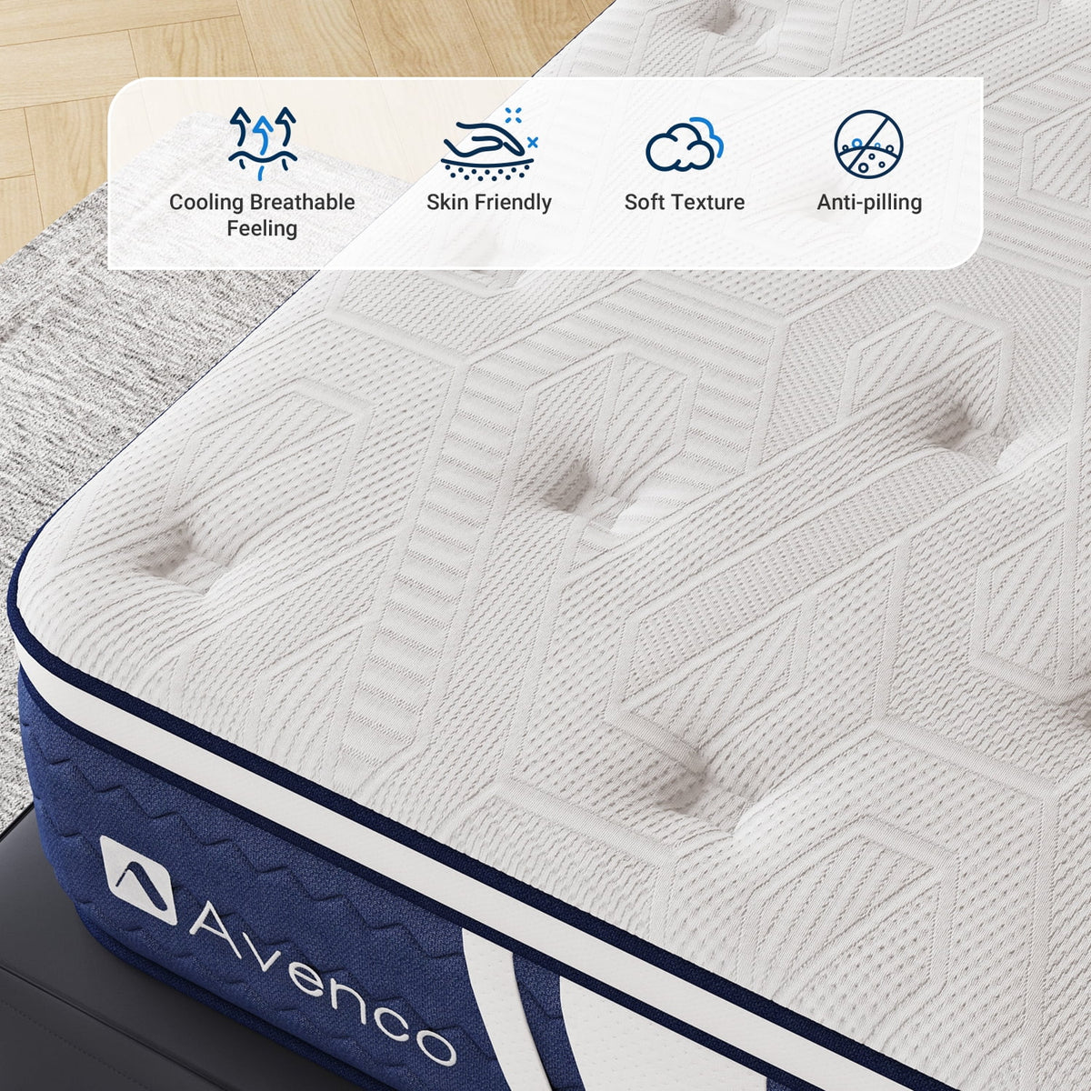12" Gel Memory Foam and Pocket Spring Hybrid Queen Mattress T832141