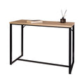 Coastal Modern Console Table Natural Wood Top with Black Metal Legs D6011