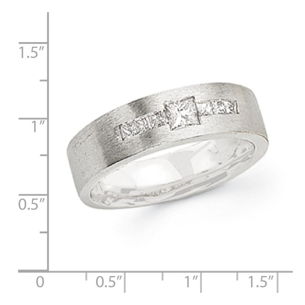 14k White Gold Diamond Men's Band S22297
