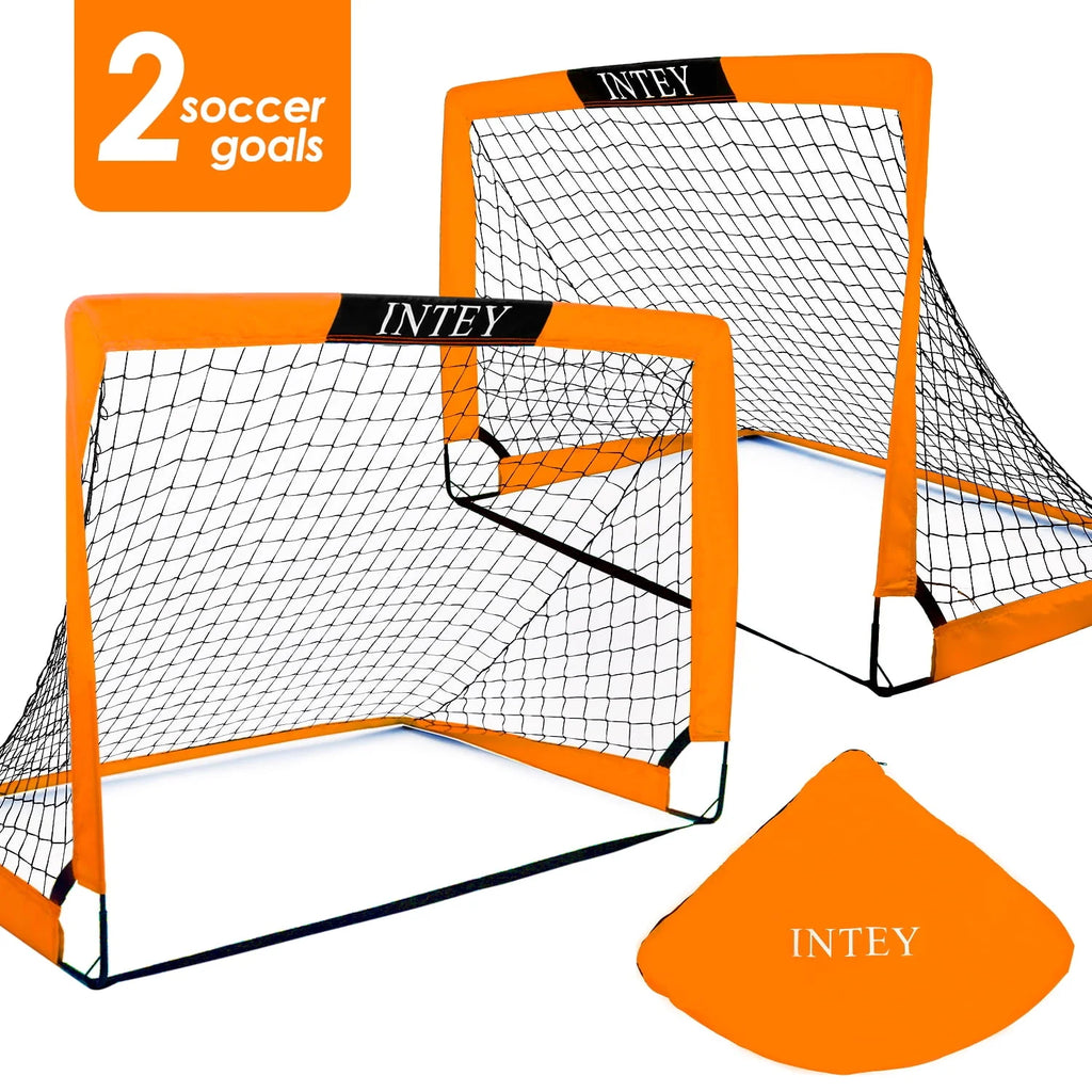 Portable Set of 2 Folding Soccer Goals B394142