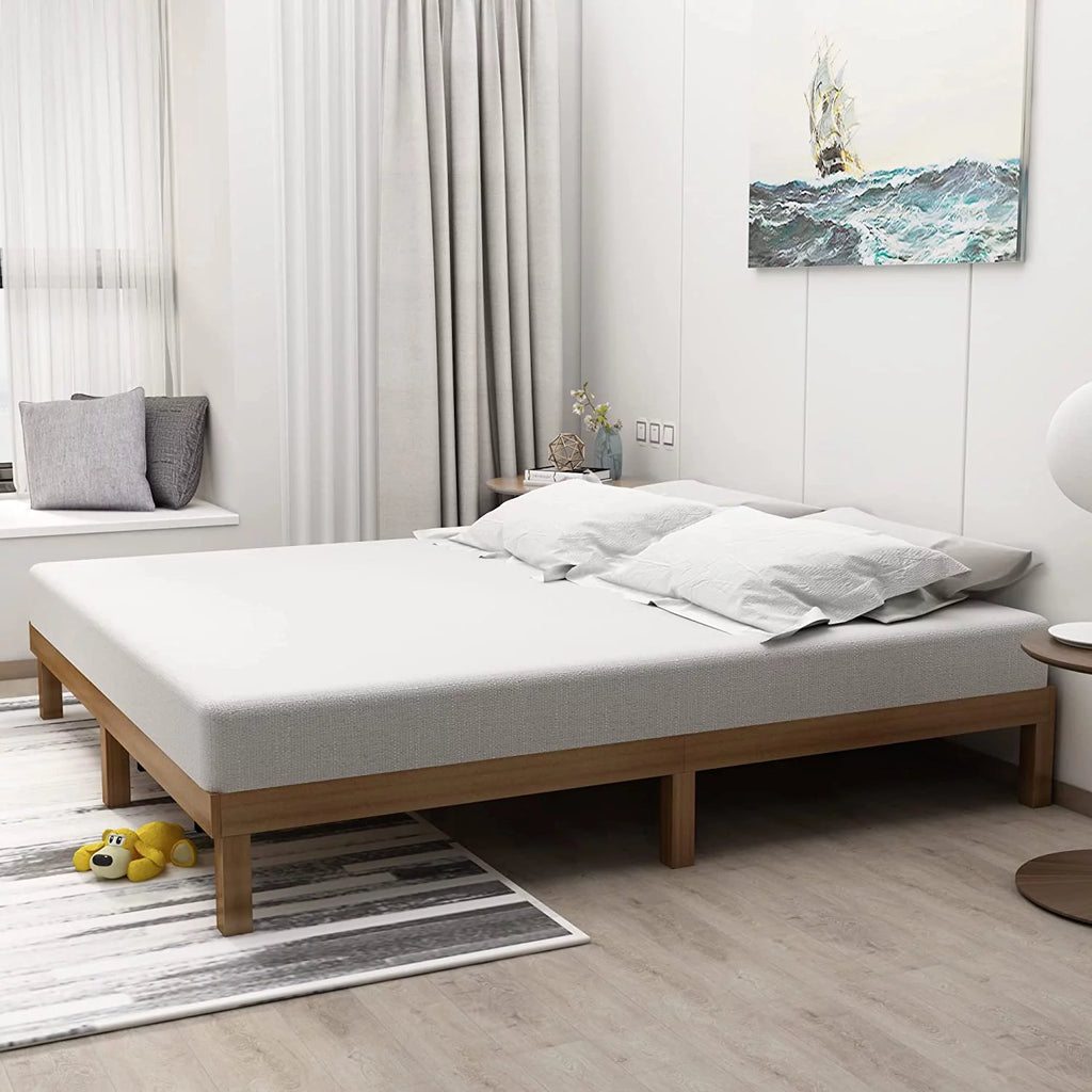 Queen Size Wood Platform Bed Frame with 10 Legs B590