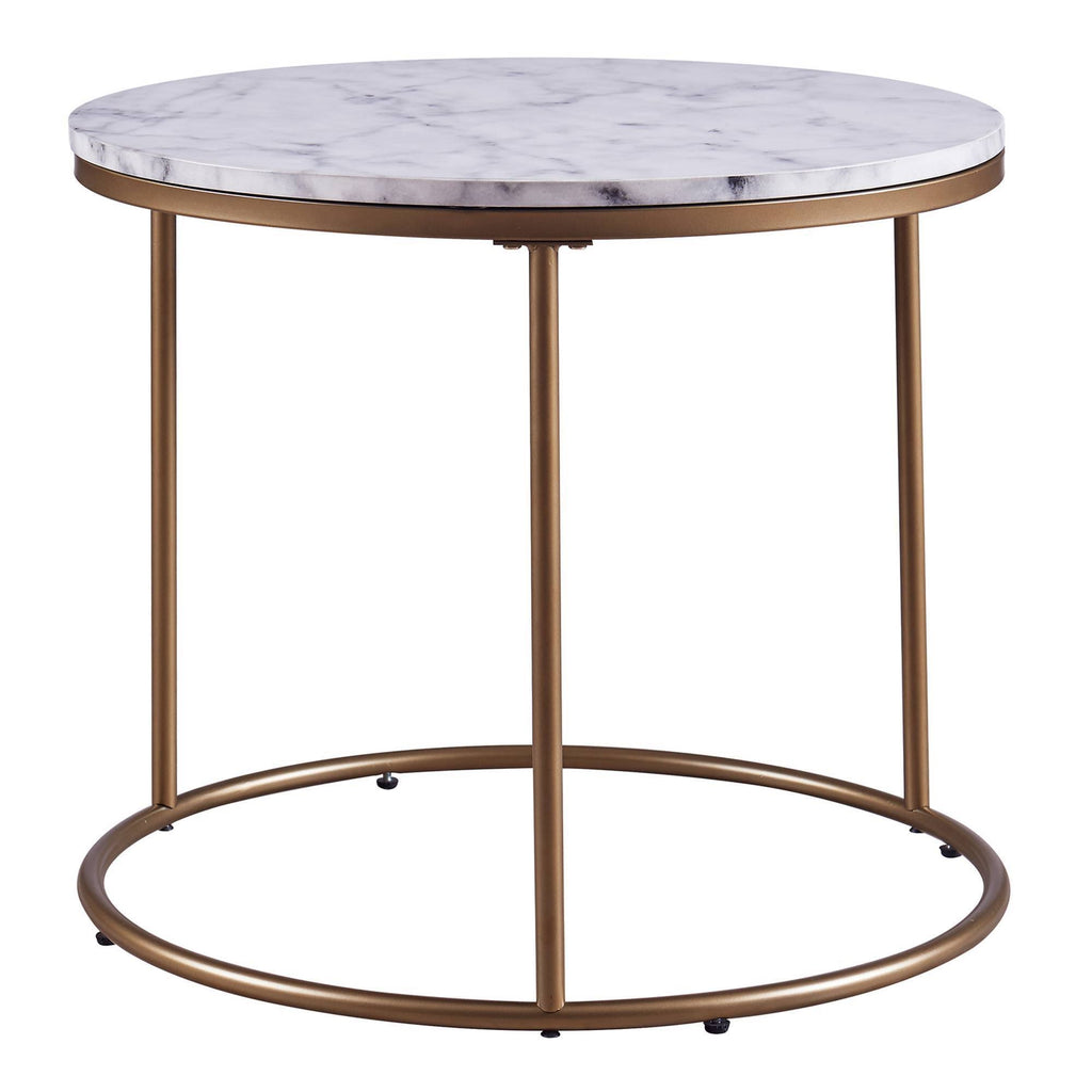 Faux-Marble Round Side Table S71900