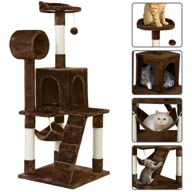 51-in Plush Multi-Cat Tree & Condo V36065