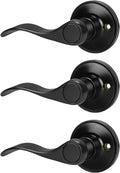 Matte Black 6 Pack Interior Door Levers Locksets Knobs T20261