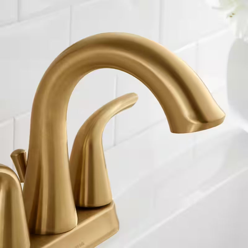 4 in. Centerset 2-Handle Bathroom Faucet Brushed Gold O8311