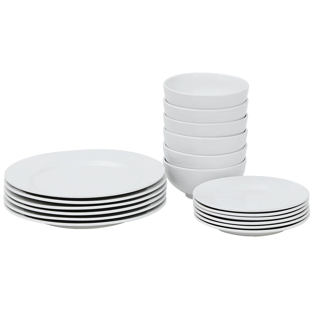 White 18 Pc Dinnerware Set for 6 X45627