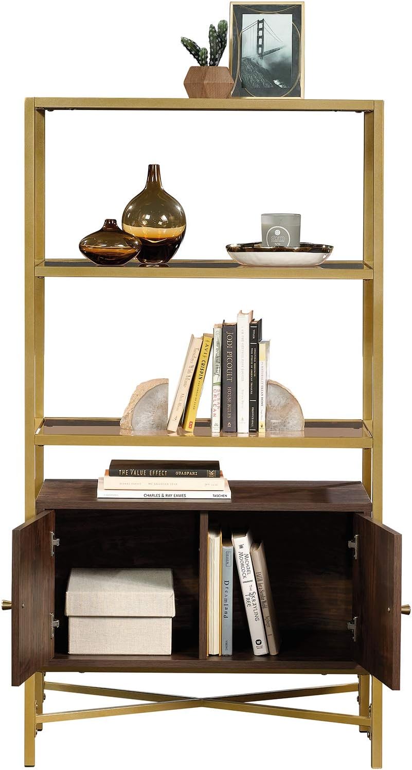 Bookcase with Doors, Rich Walnut Finish Z32155