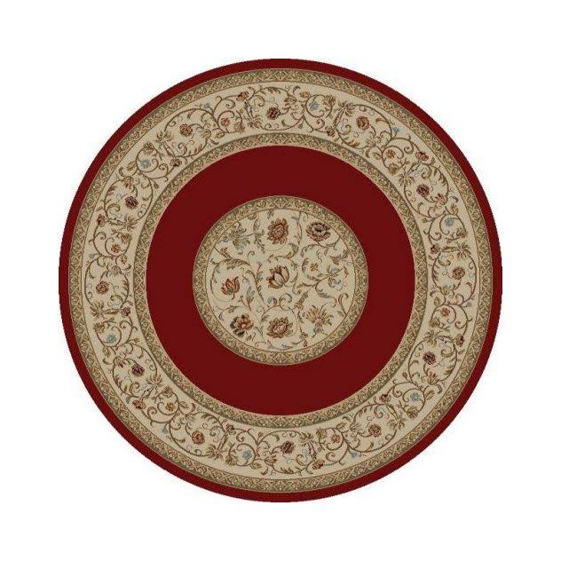 Ankara Floral Border Red Rug A13634