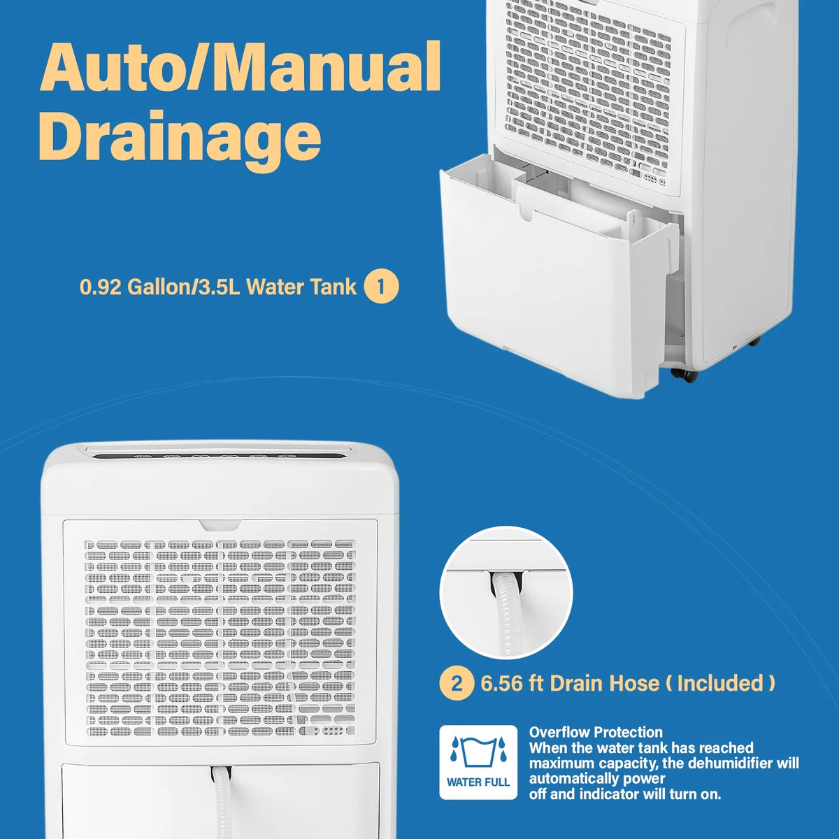 55 Pints Home Dehumidifier with Drain Hose F62177