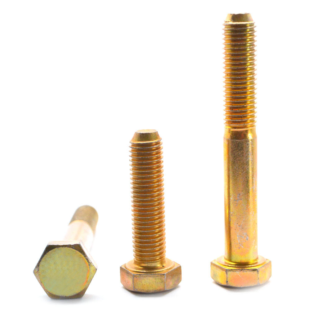 5/8x22-11 x 6x22 Coarse Thread Grade 5 Hex Cap Screw Medium Carbon Steel Yellow Zinc Plated Q808