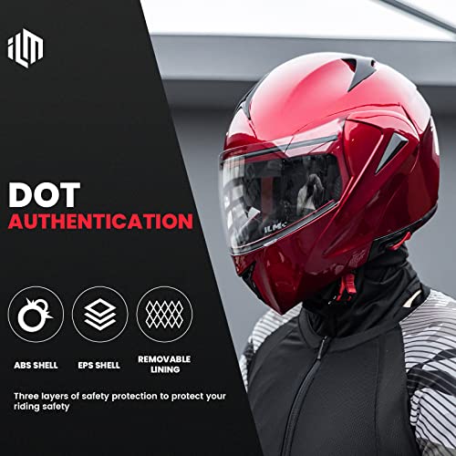 Modular Dual Visor Flip-up Full Face Motorcycle Helmet DOT A840