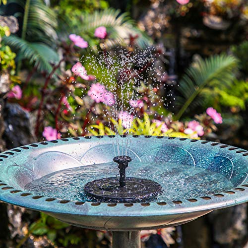 Solar Bird Bath Fountain with 6 Nozzles G3114