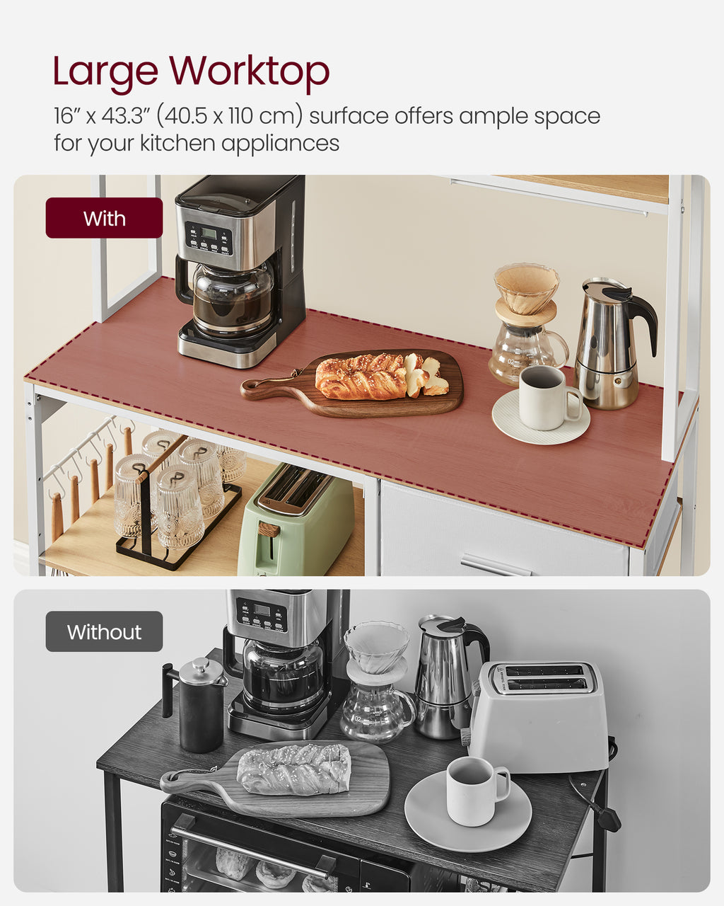 Bakers Rack with Charging Station O99335