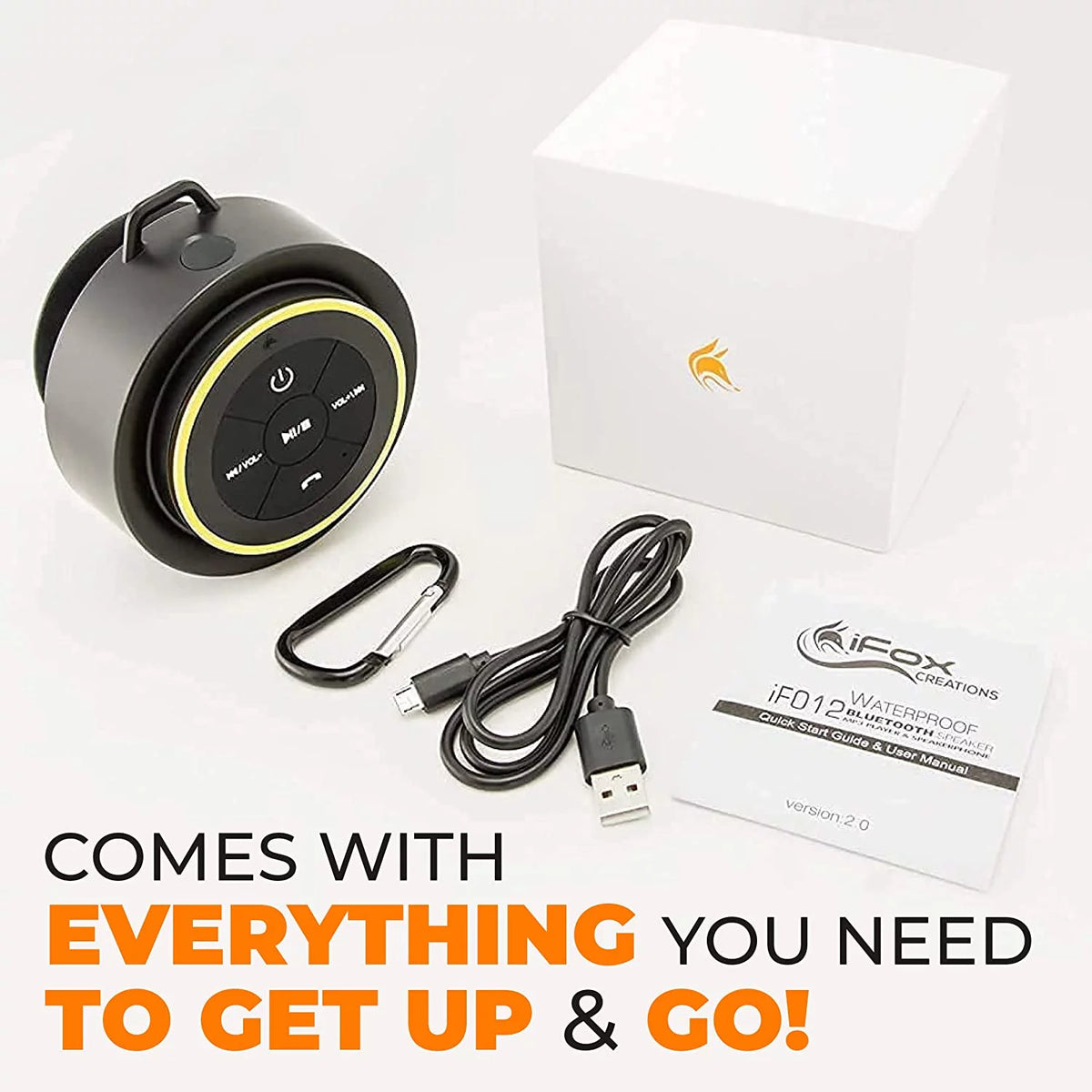 Black Waterproof Bluetooth Shower Speaker B302