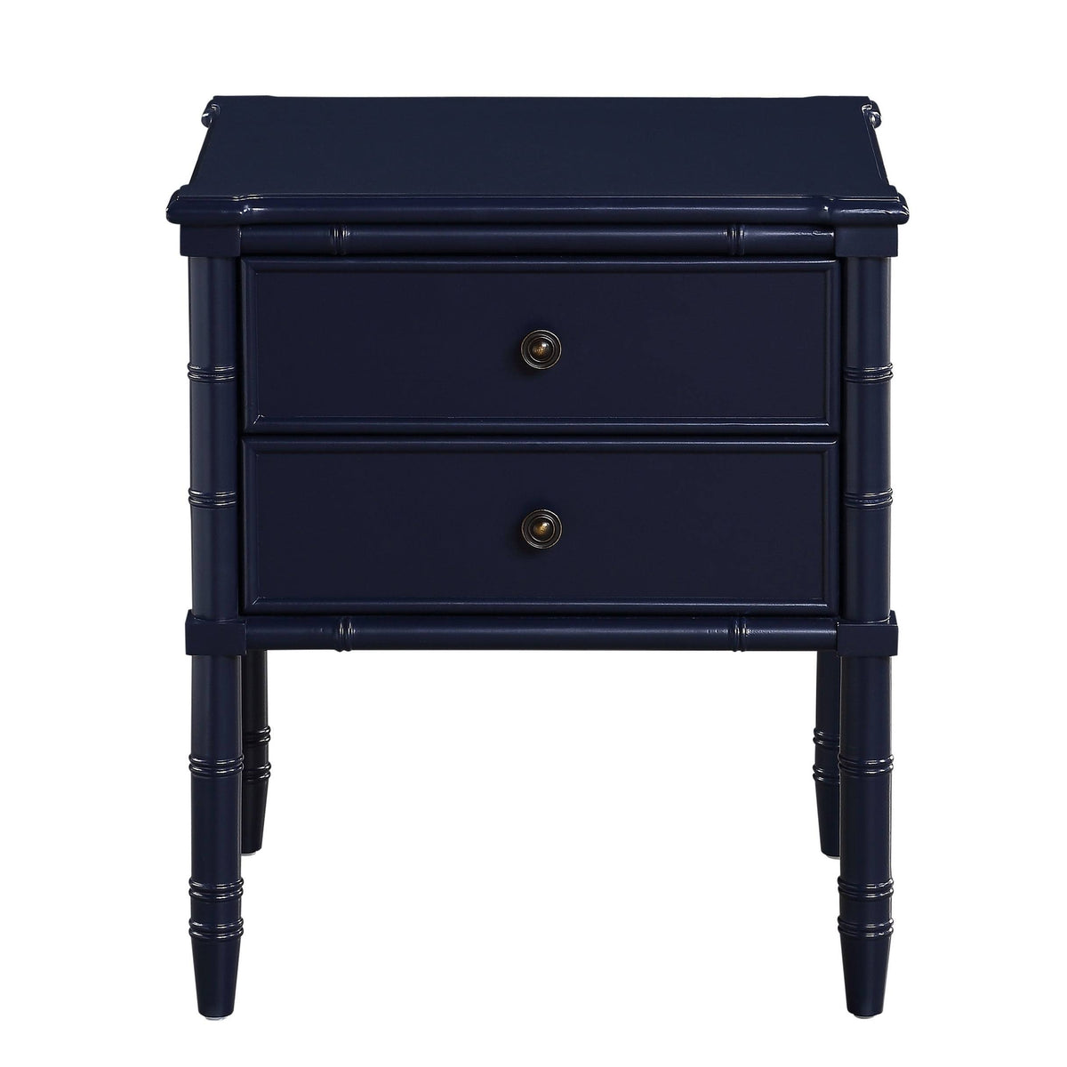 2-Drawer Bamboo Carved Nightstand R17776