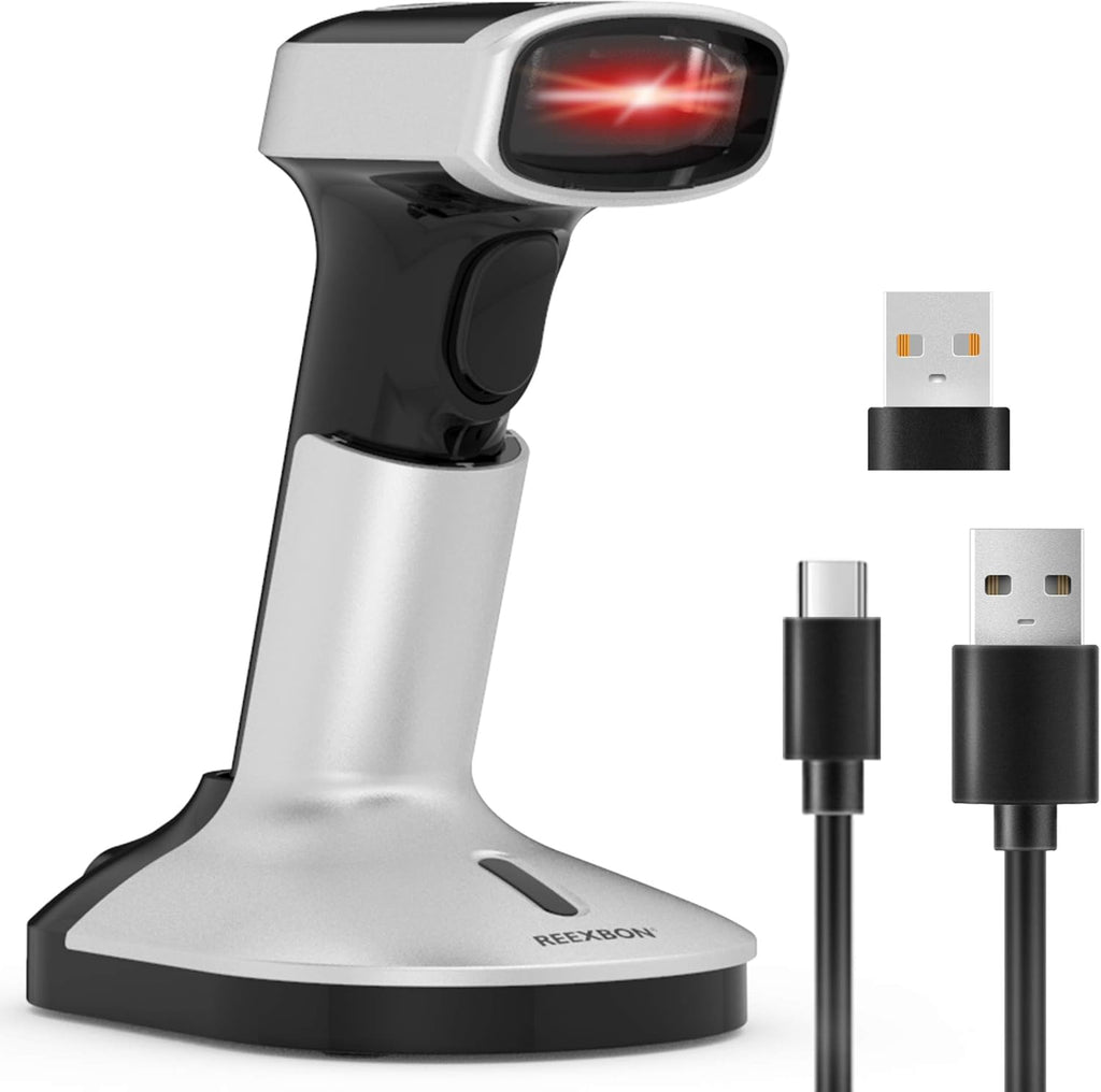 Wireless and Wired Handheld Barcode Scanner with Stand, Pack of 2 Y864