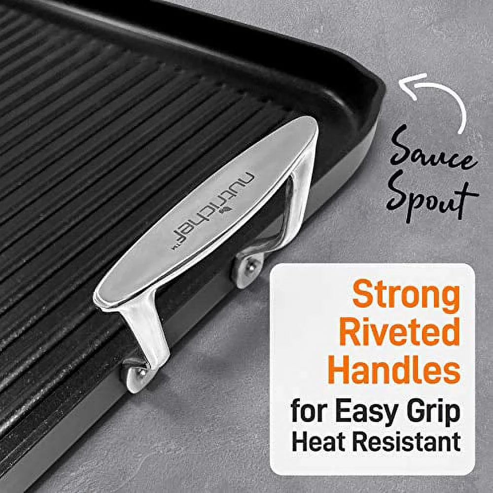 20" x 13" Nonstick Hard-Anodized Grill Pan Z2401
