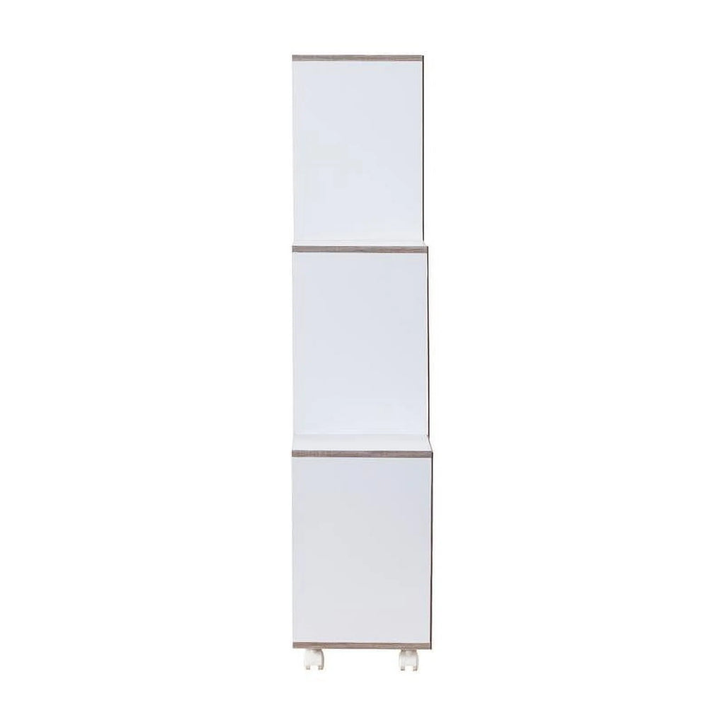 White Wood 6-Compartment Bookcase D936