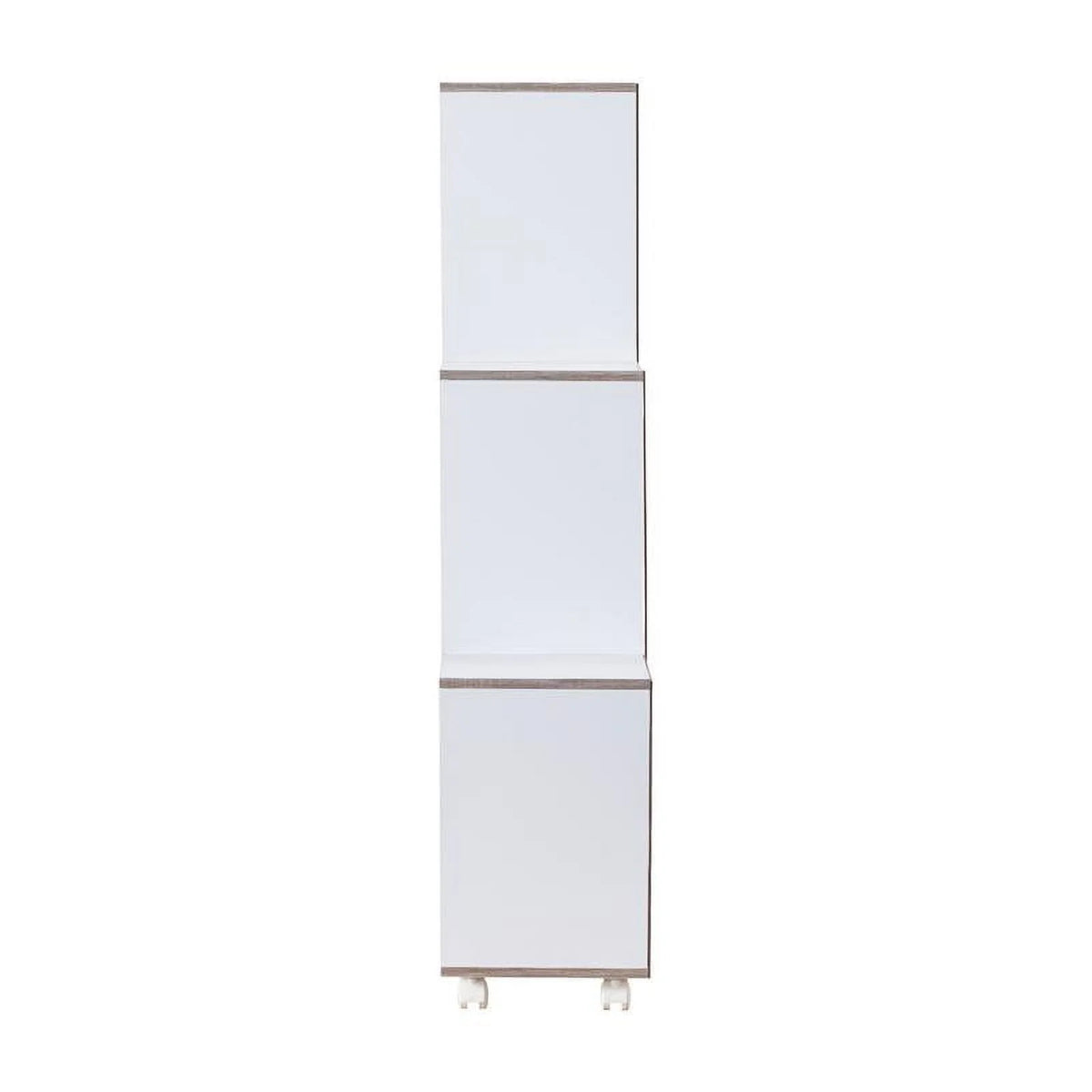 White Wood 6-Compartment Bookcase D936