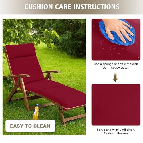 Set of 2 Outdoor Chaise Lounge Cushions, Cream W575