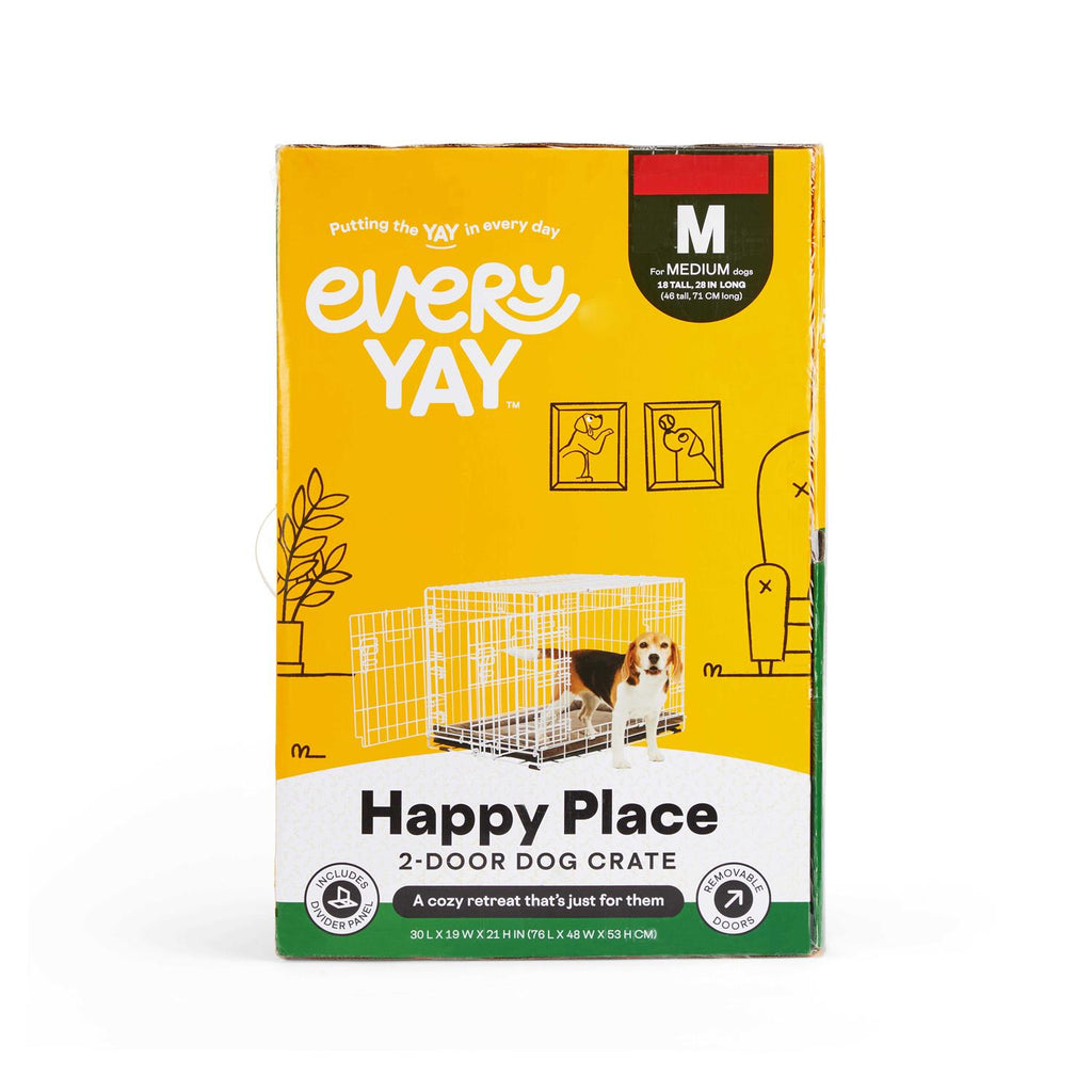 White 2-Door Dog Crate Y34484