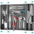 9 Compartment Expandable Cutlery Tray, Gray Z380
