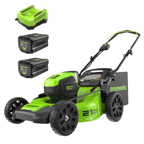 80V 21" Brushless Cordless Push Lawn Mower with 2.0Ah Batteries and Rapid Charger Y264300