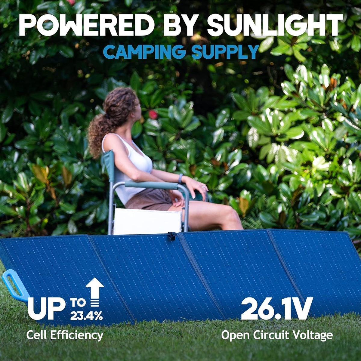 200W Foldable Solar Panel with Adjustable Kickstand M6558