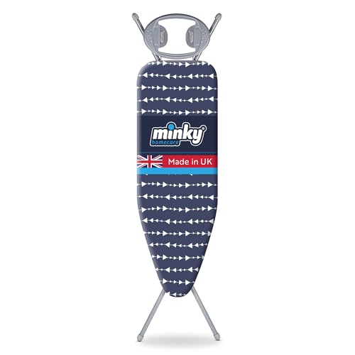 Grey 4-Leg Freestanding Full Size Ironing Board with Iron Rest J119957